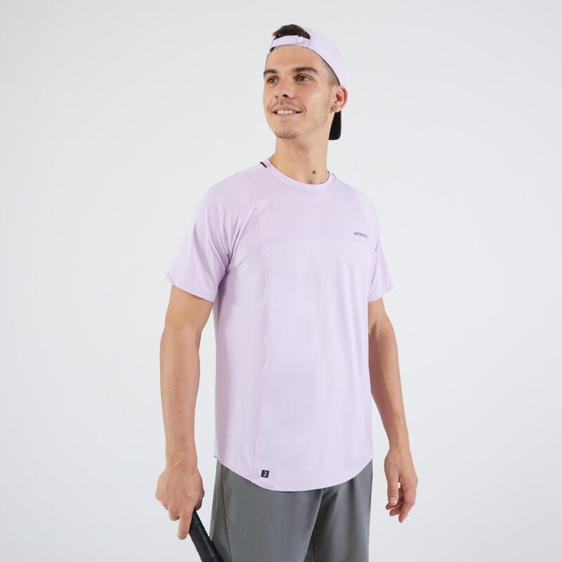 T-shirt tennis manches courtes homme - Artengo DRY lilas Gaël Monfils