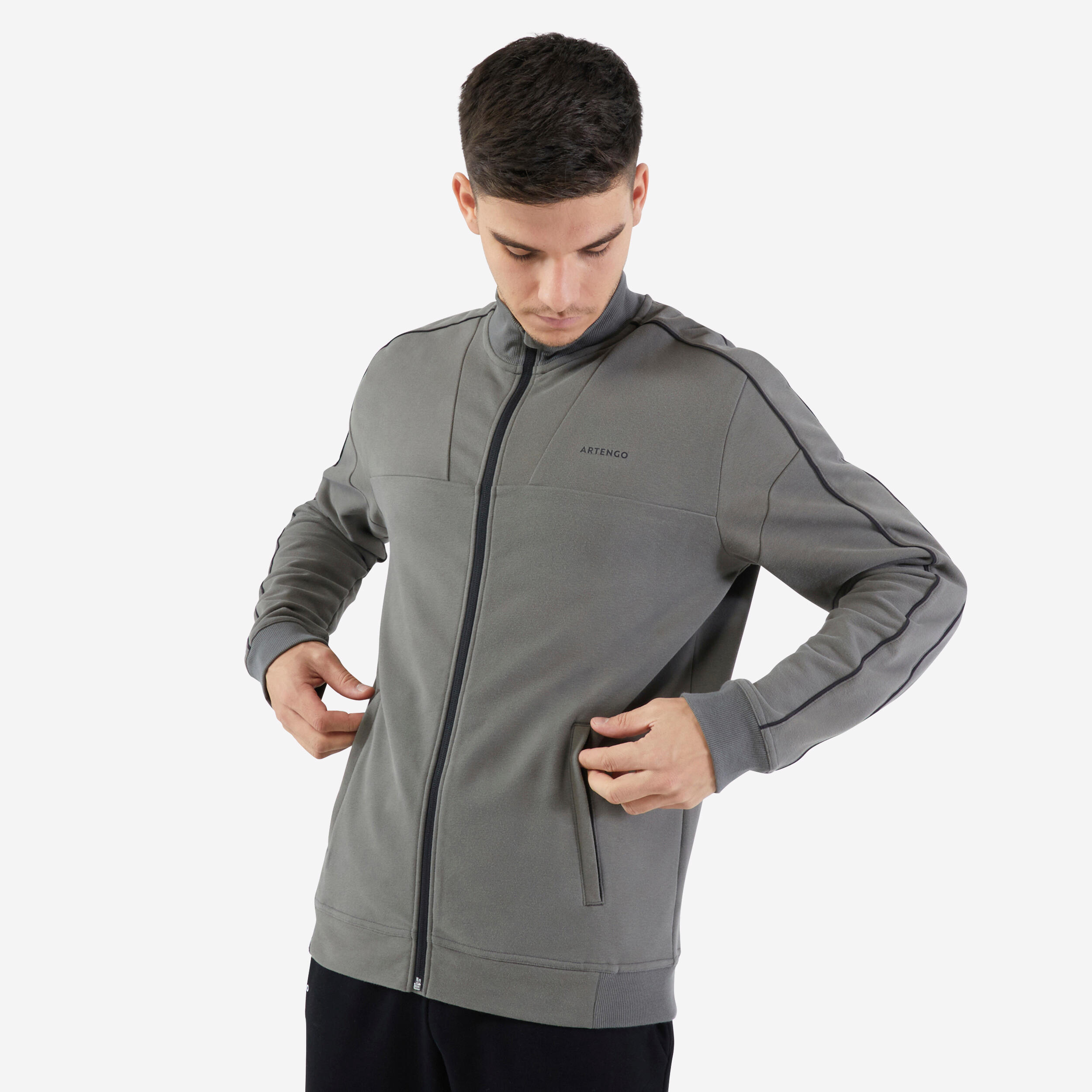 ARTENGO Second Life - Men's Tennis Jacket Soft - Khaki - VERY GOOD