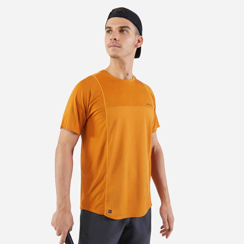 Men's Short-Sleeved Tennis T-Shirt Dry - Ochre Gaël Monfils