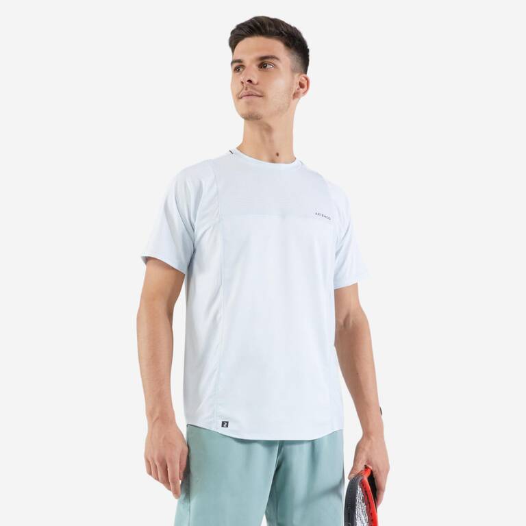 Men's Tennis Short-Sleeved T-Shirt Dry RN - Light Grey/Black