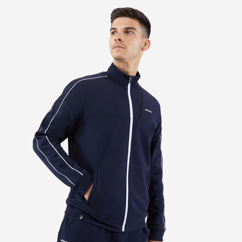 男款網球軟殼外套－海藍色
