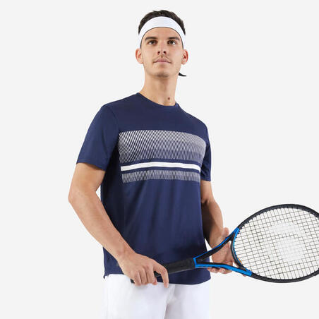 Чоловіча футболка 100 для тенісу - Темно-синя