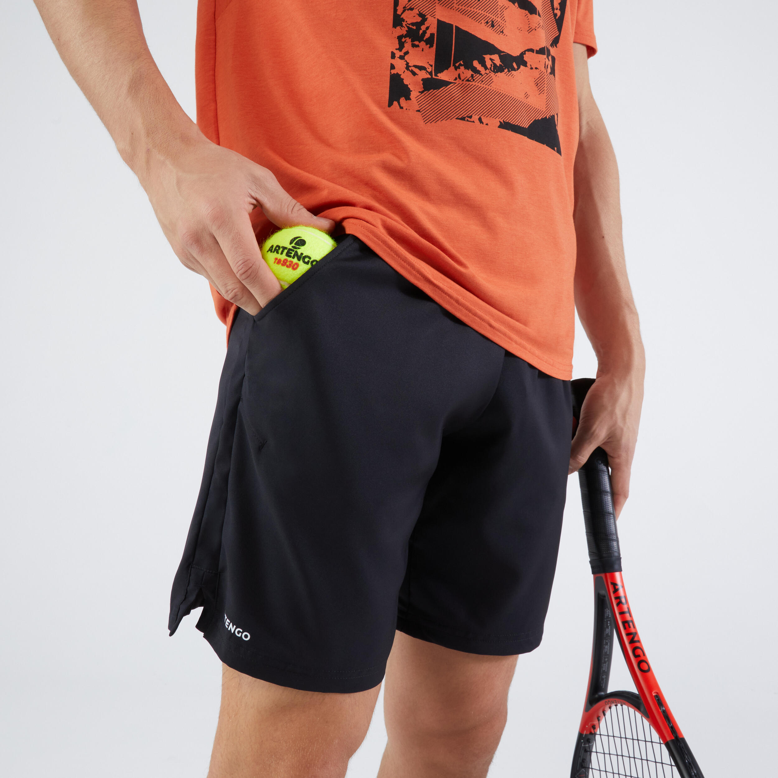 Short de tennis homme - Essential+ noir - ARTENGO