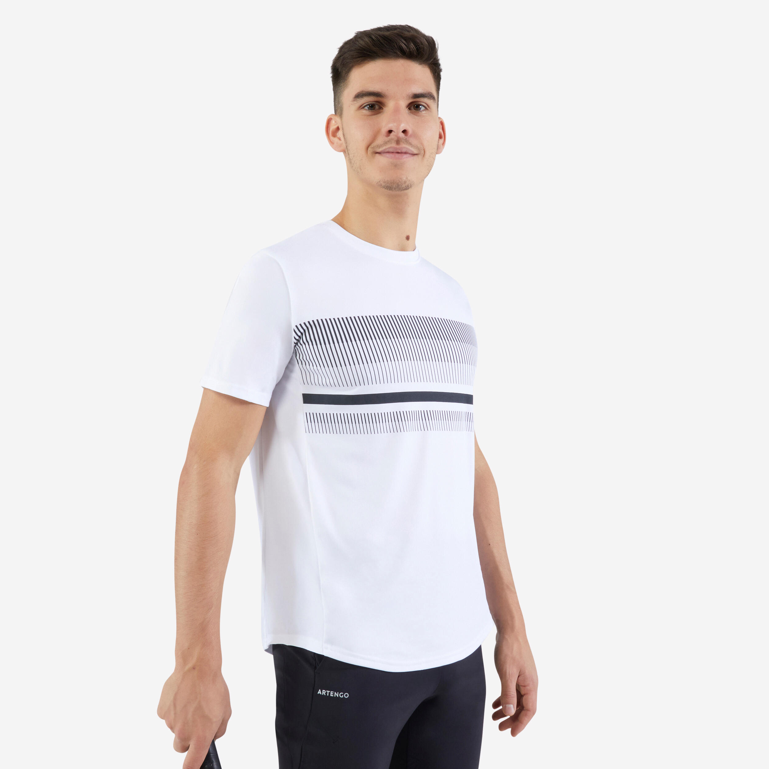 T-shirt da tennis a maniche corte da uomo - Bianco essenziale