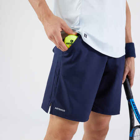 Pantaloneta corta para jugar tenis de Hombre  -Artengo Tsh500 azul oscuro