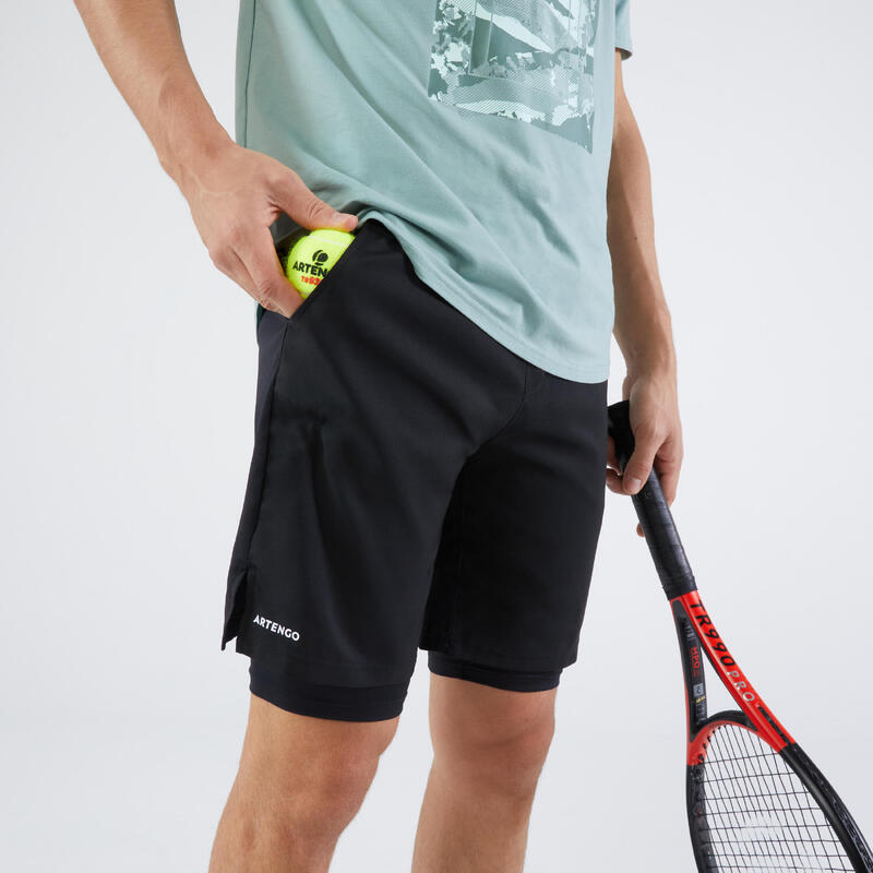 Pantaloncini tennis uomo 500 THERMIC neri