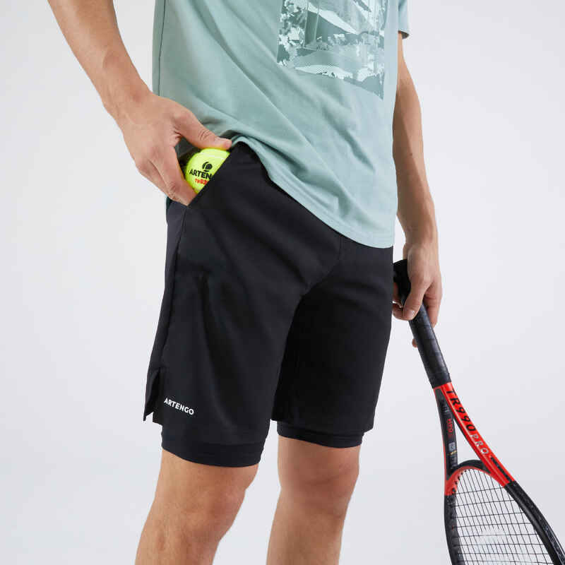 Herren Tennis Shorts - TSH 500 Thermic schwarz