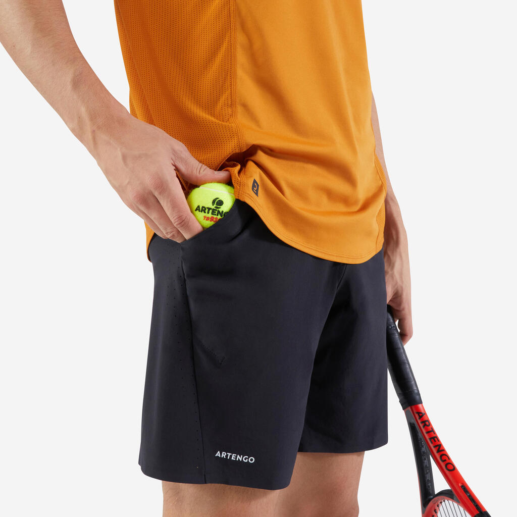 Pánske tenisové šortky Dry+ sivozelené