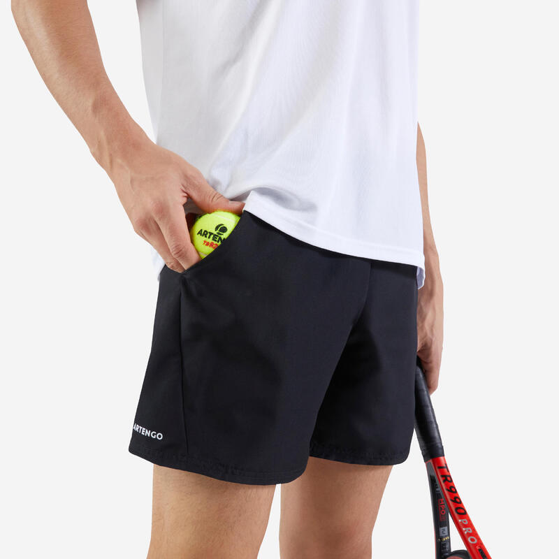 Tennisshort voor heren Essential zwart