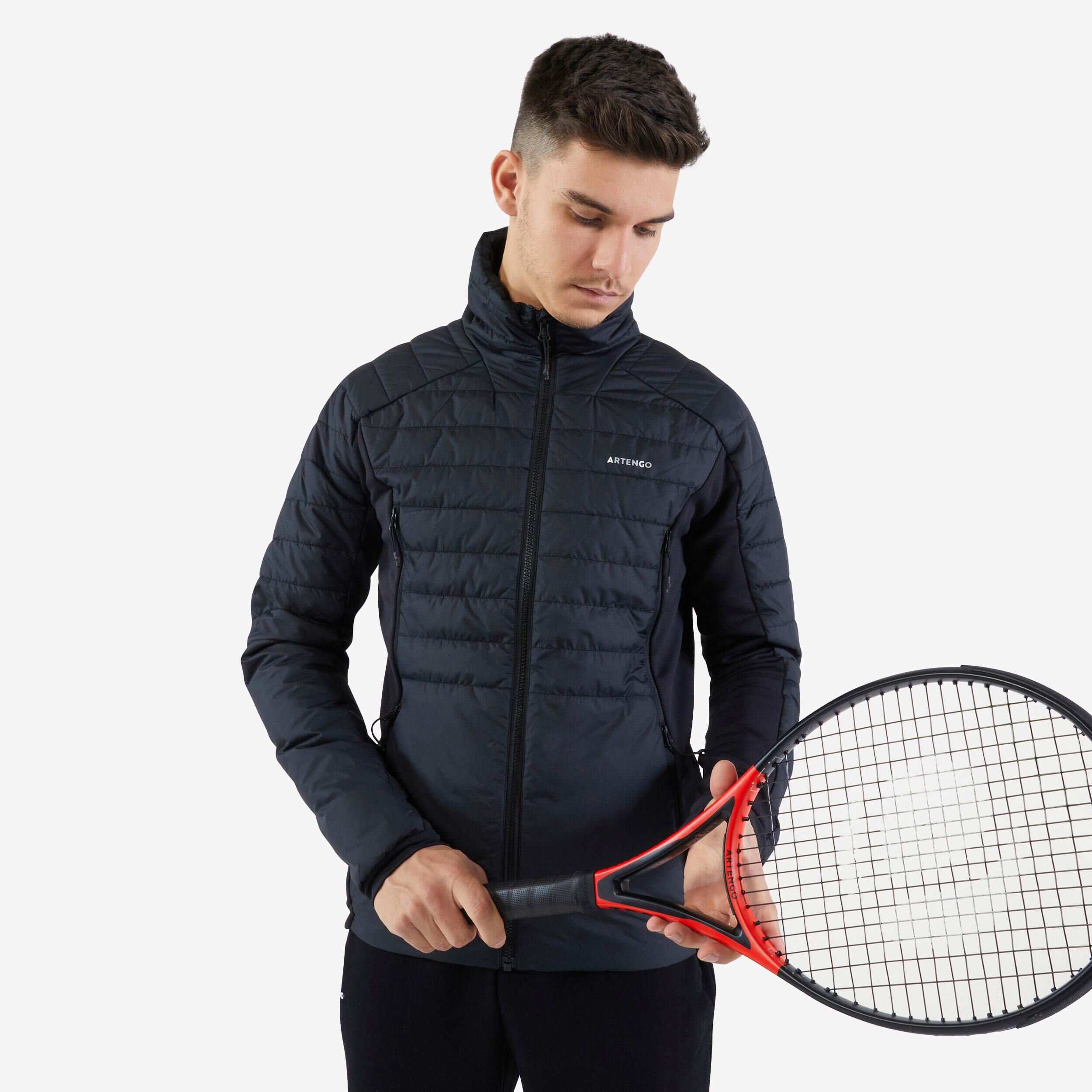 ARTENGO Men's Thermal Tennis Jacket - Black