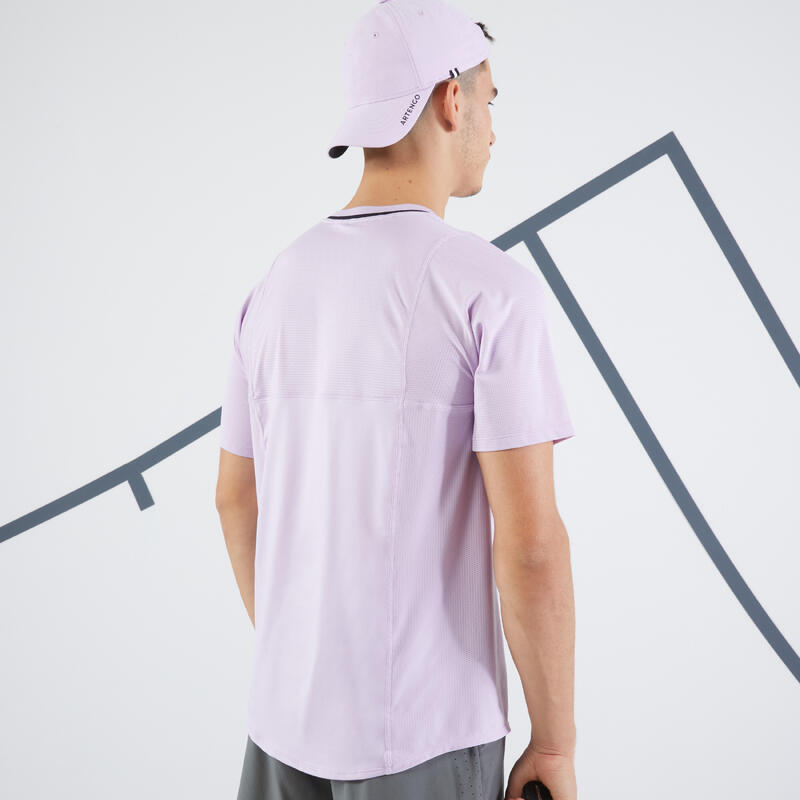 T-shirt tennis manches courtes homme - Artengo DRY lilas Gaël Monfils