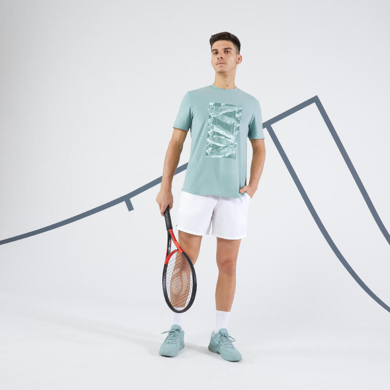 Tennisshirt voor heren Soft lichtgrijs