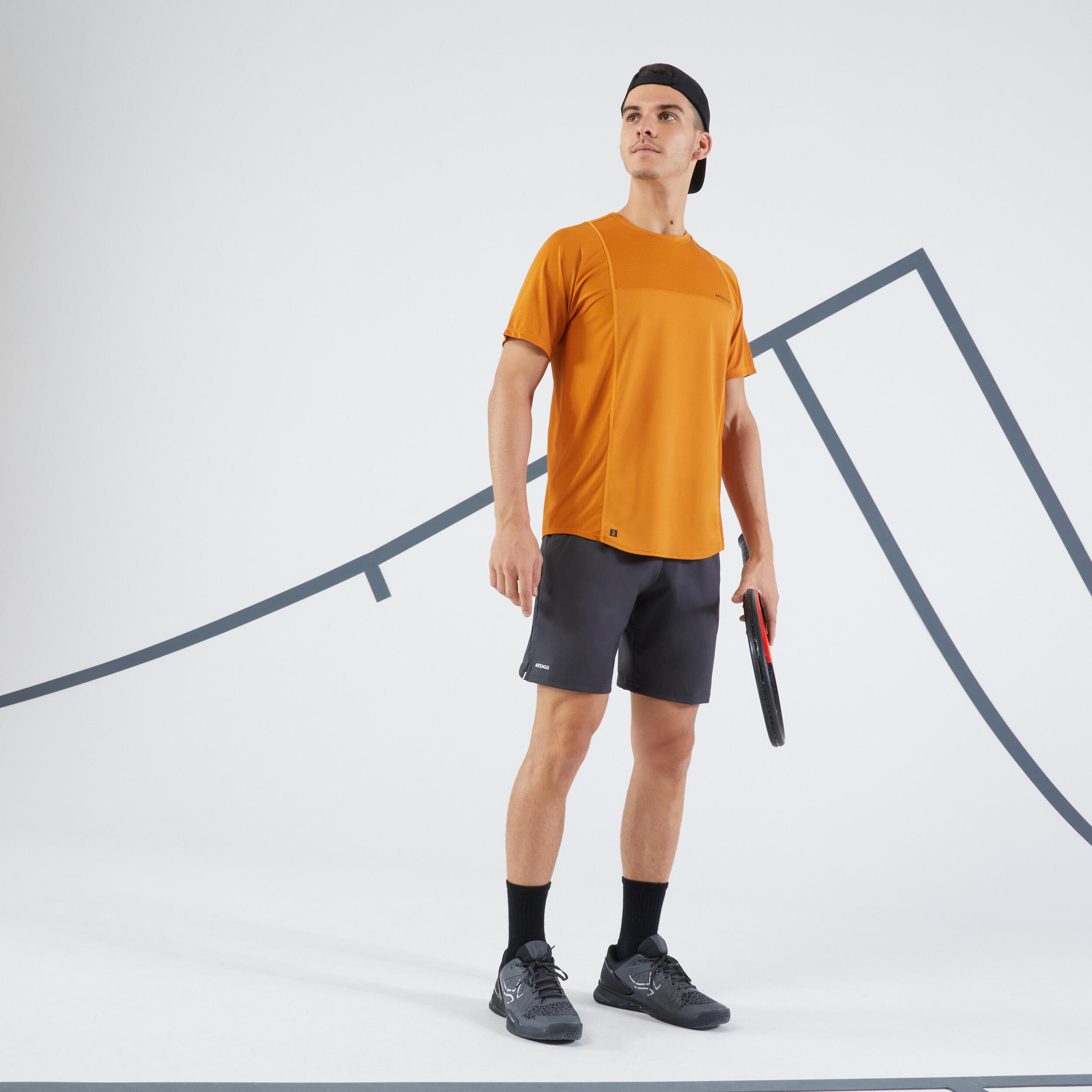 Men's Short-Sleeved Tennis T-Shirt Dry - Ochre Gaël Monfils 2/4