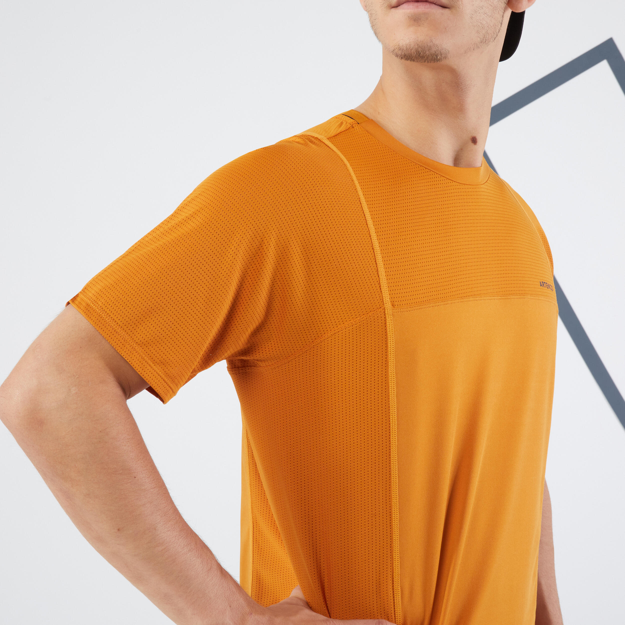 Men's Short-Sleeved Tennis T-Shirt Dry - Ochre Gaël Monfils 3/4