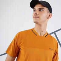 Camiseta de tenis manga corta hombre - ARTENGO DRY VN Ocre Negro