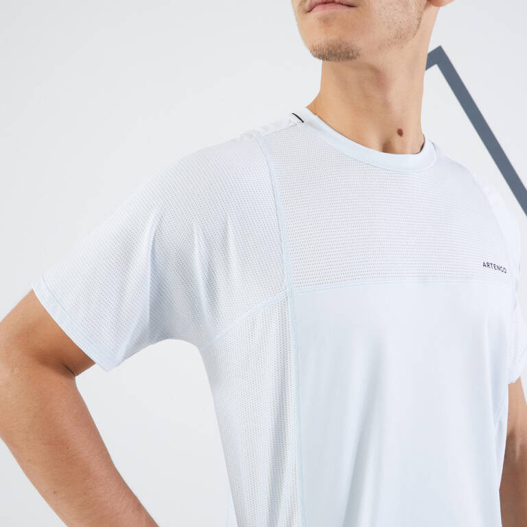 Men's Tennis Short-Sleeved T-Shirt Dry RN - Light Grey/Black