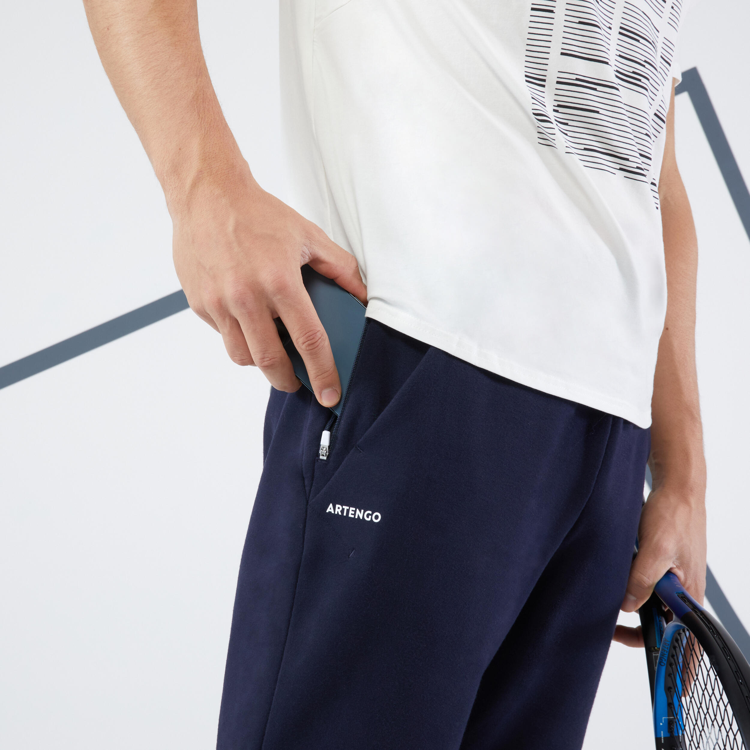 Tennisbroek voor heren Soft marineblauw