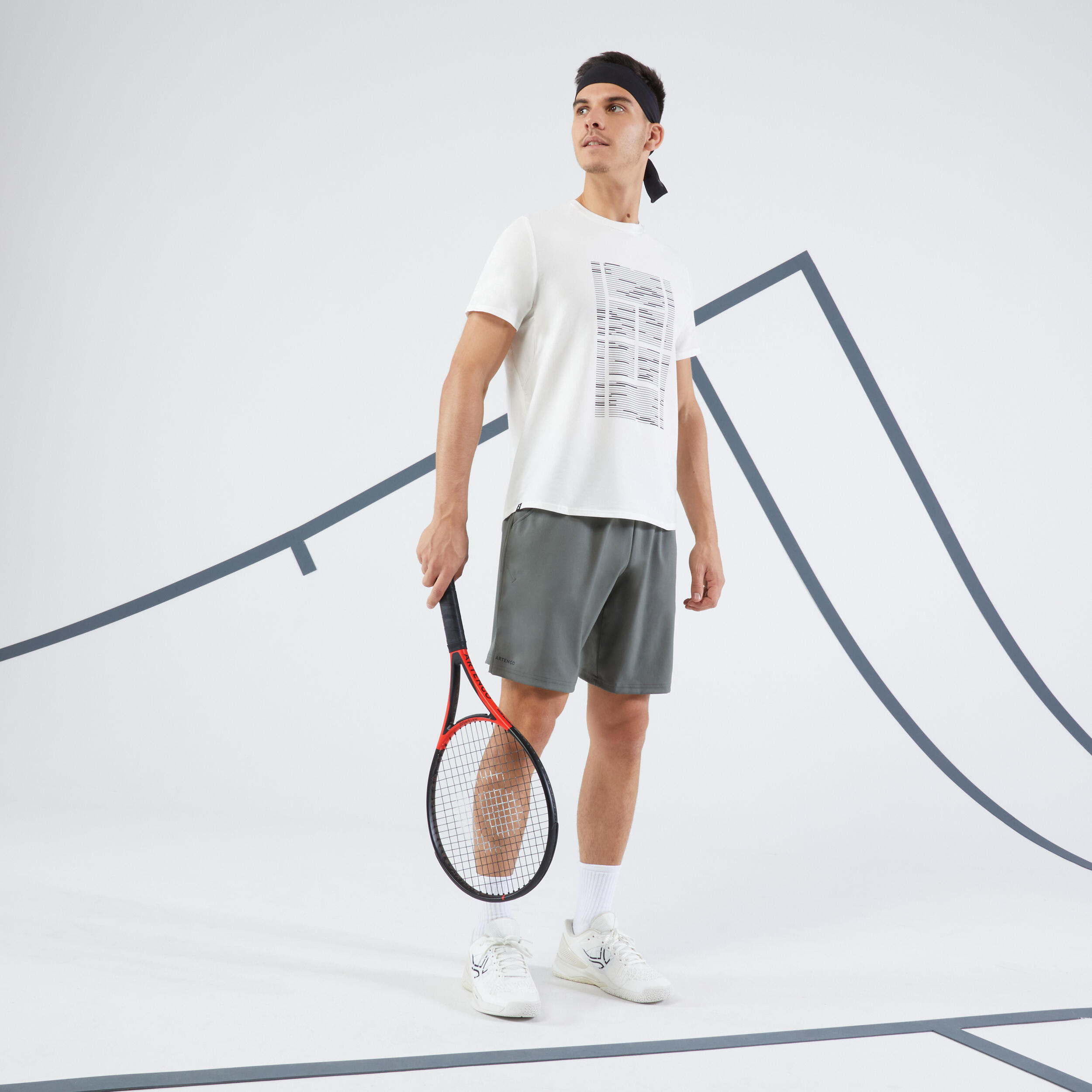 Men's Tennis Shorts Essential+ - Khaki 2/5