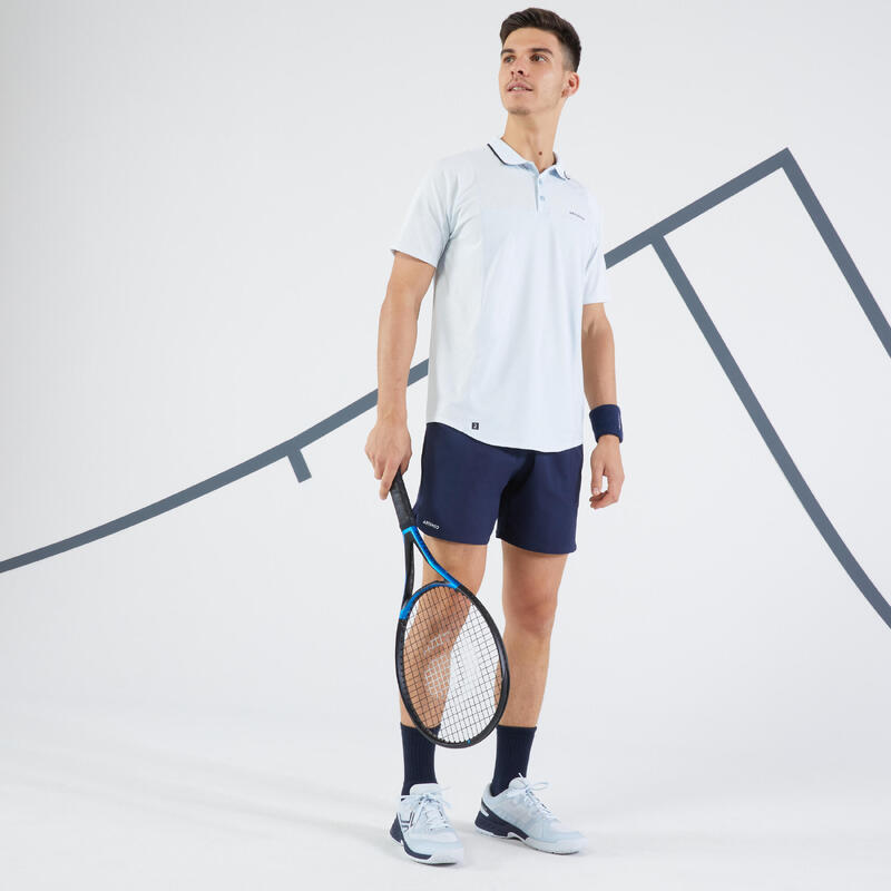 Herren Tennis Poloshirt ‒ Dry hellgrau/schwarz