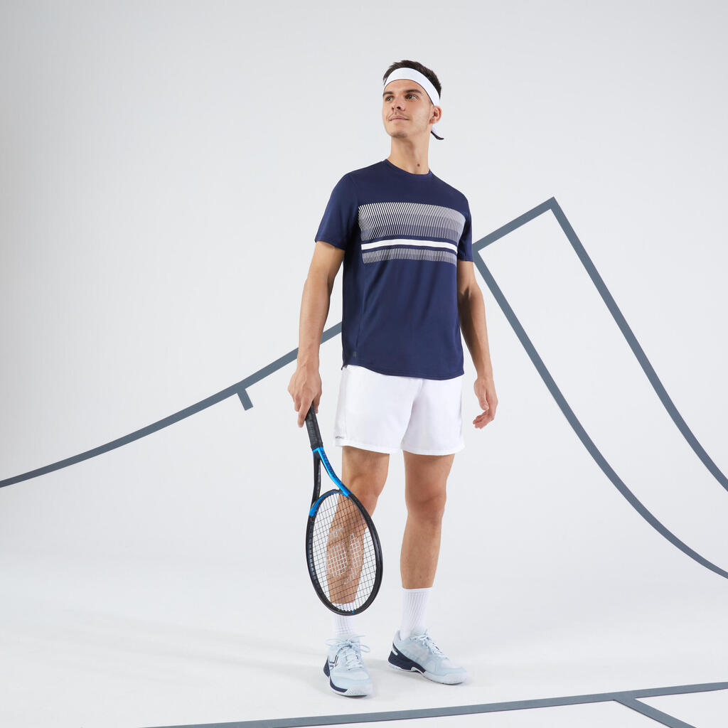 Teget muška majica za tenis TTS100 CLUB