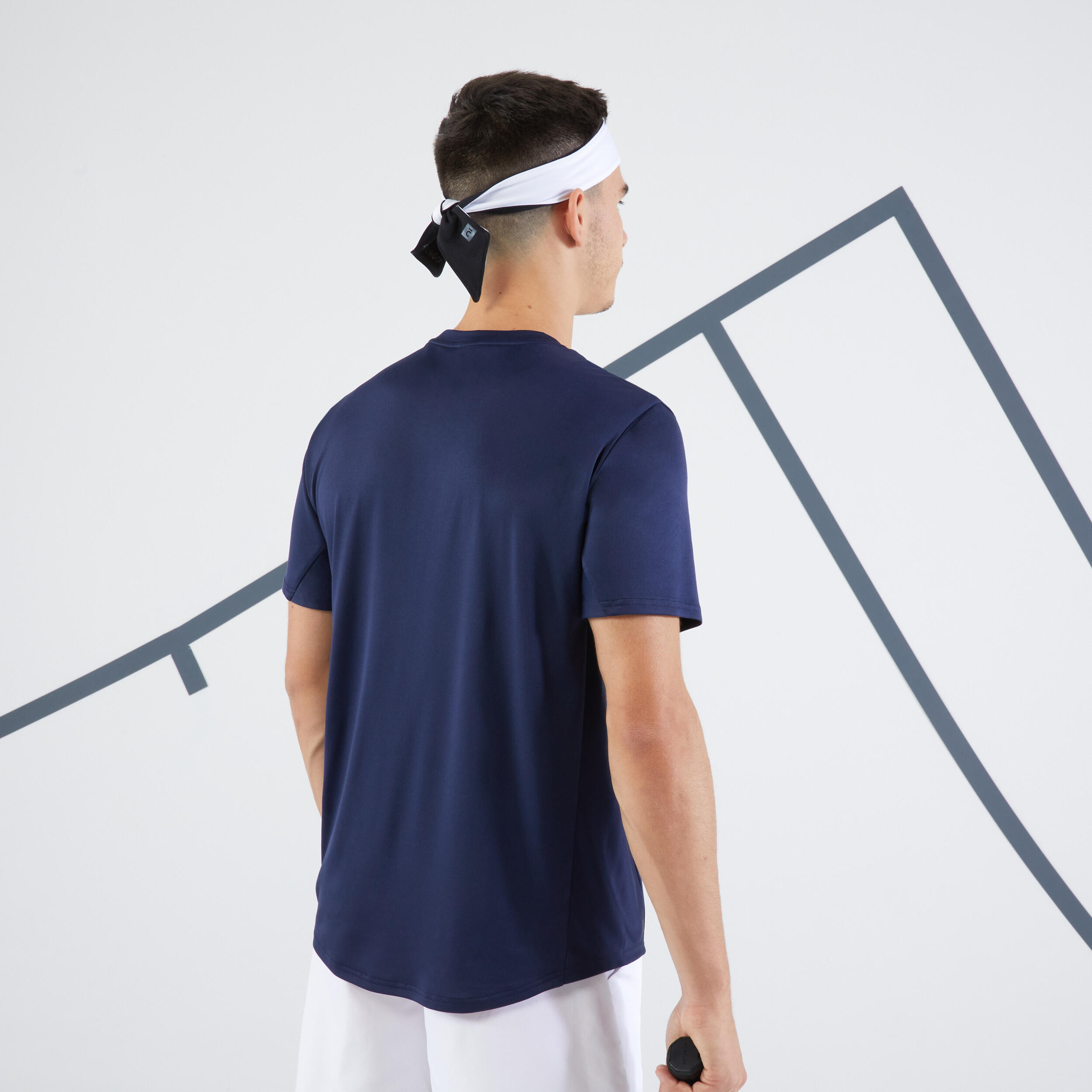 Men's Tennis T-Shirt Essential - TTS 100 Navy - ARTENGO