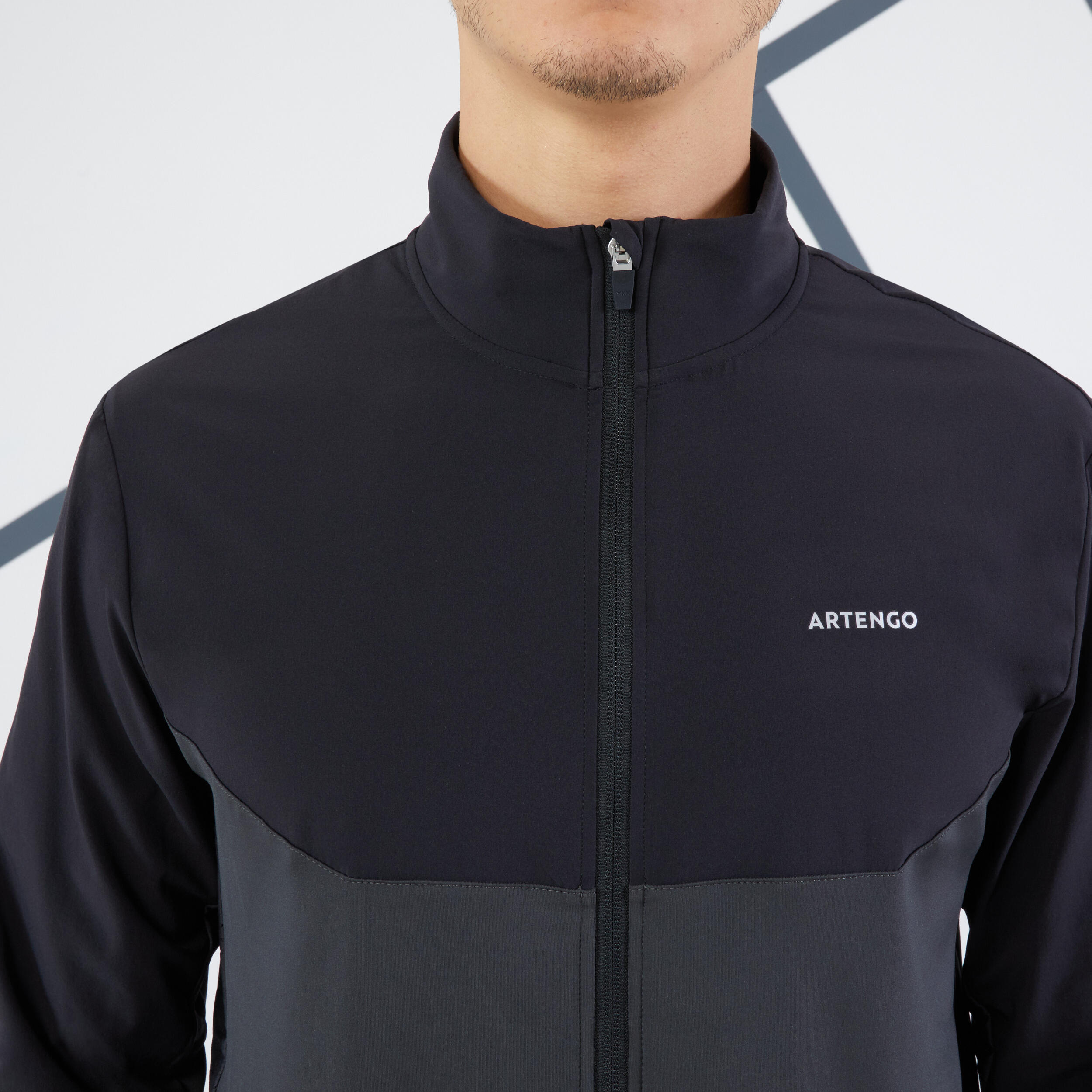 Men's Tennis Jacket - Essential Black/Grey - ARTENGO