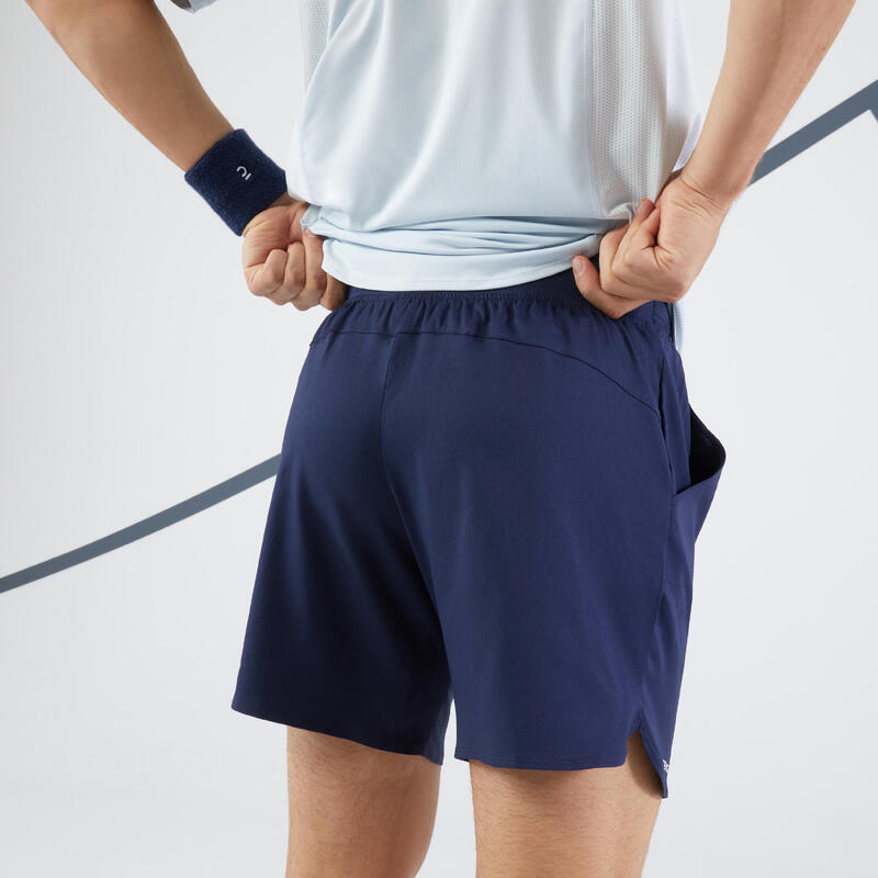 SHORT DE TENNIS HOMME - DRY COURT BLEU MARINE