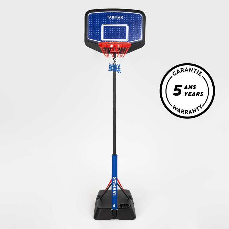 Kids' Adjustable (1.6m to 2.2m) Basketball Hoop on Stand K900 Blue