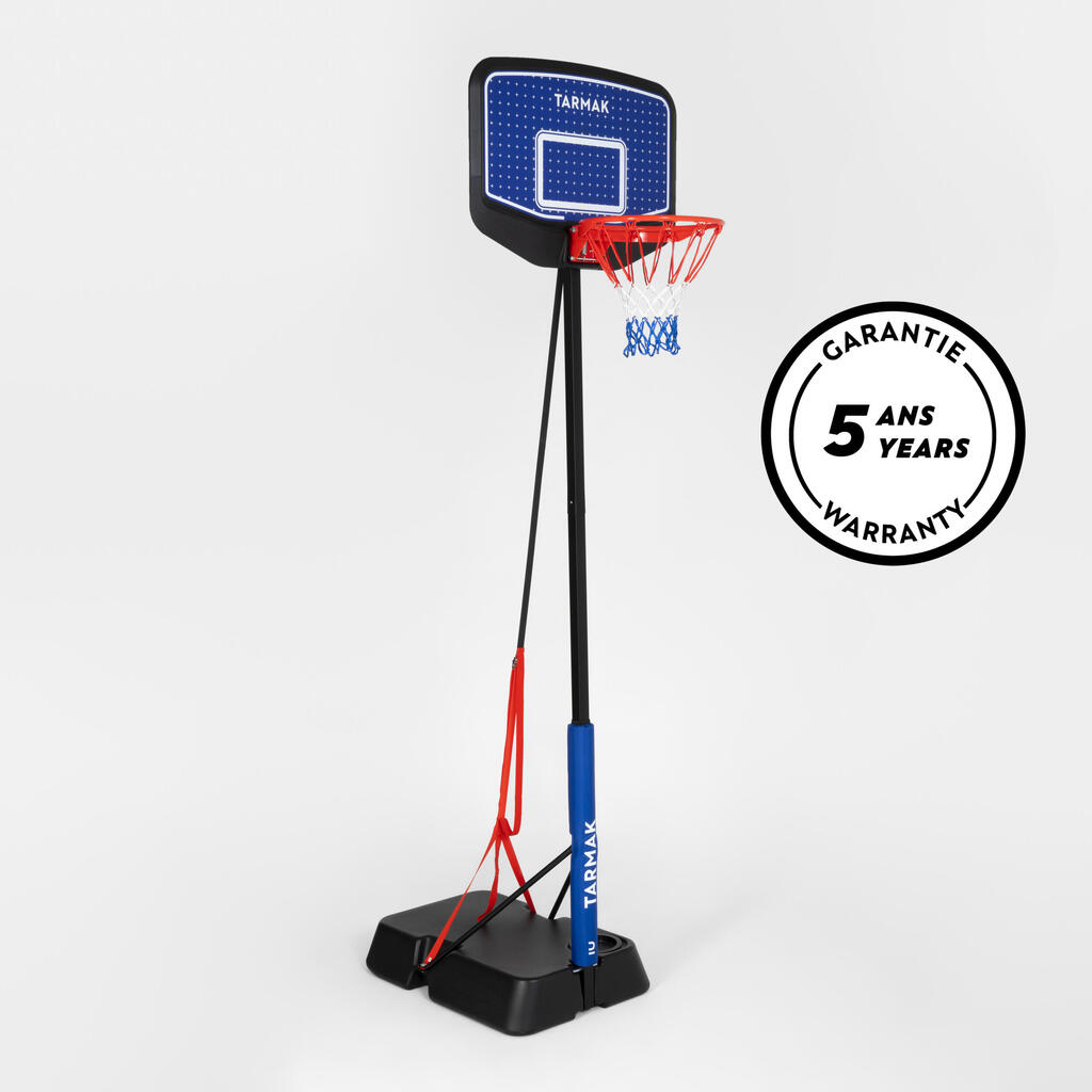 Kids' Adjustable (1.6m to 2.2m) Basketball Hoop on Stand K900 - Blue/Black