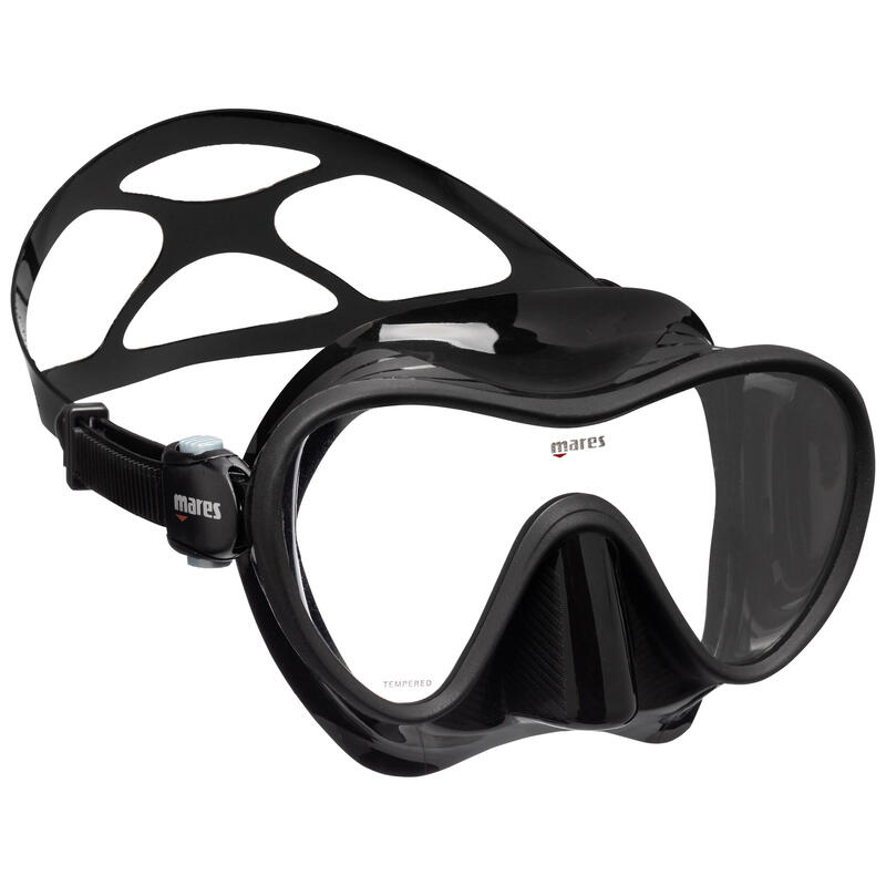 Snorkelset met vinnen, duikbril en snorkel Tropical zwart/wit MARES