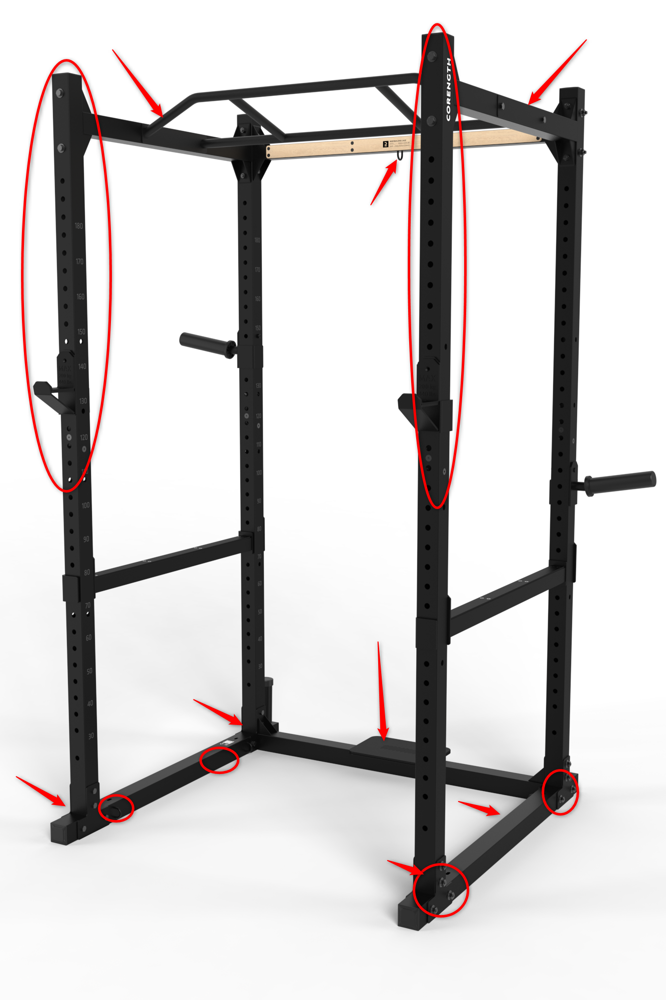 Corength 900 Cage power rack (2023 model) user guide and repairs