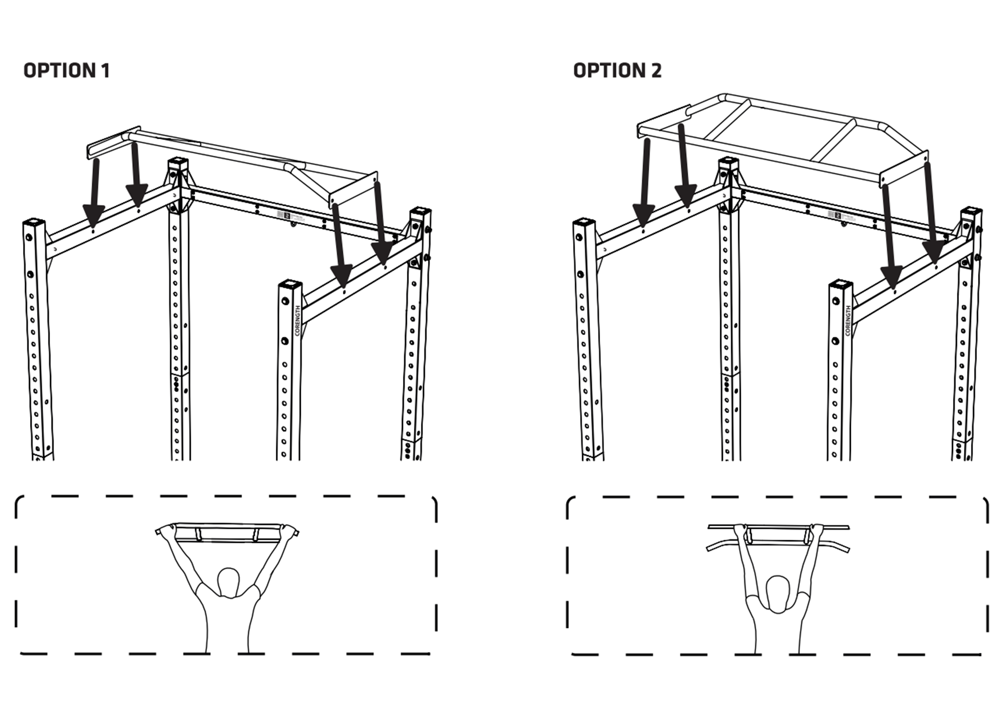 Power rack Cage 900 2023 Corength handleiding reparatie