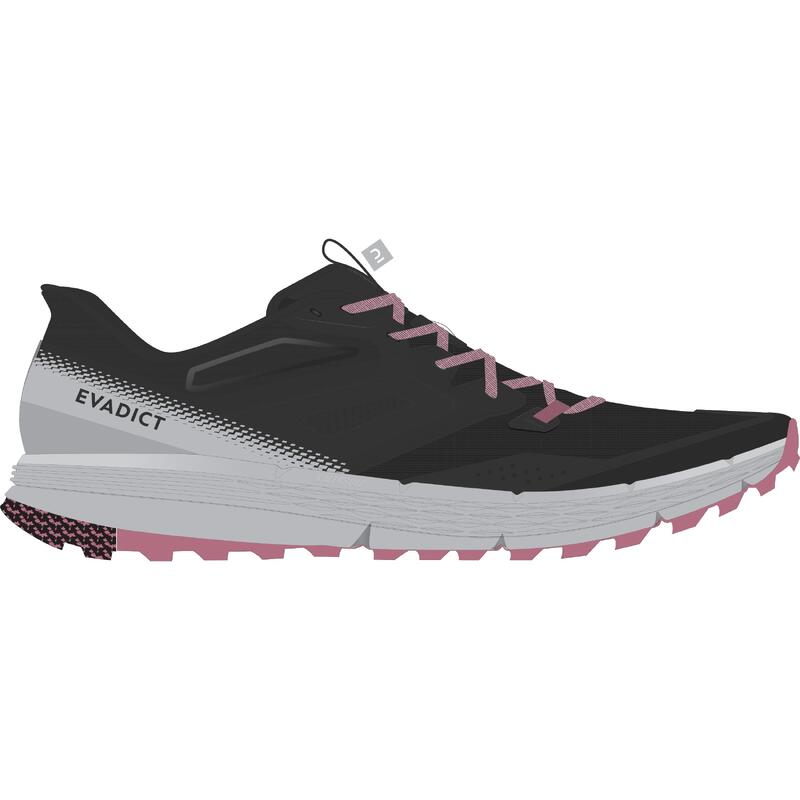 CALÇADO DE TRAIL RUNNING MULHER TR2 Cinzento Carbono/Botão de Rosa