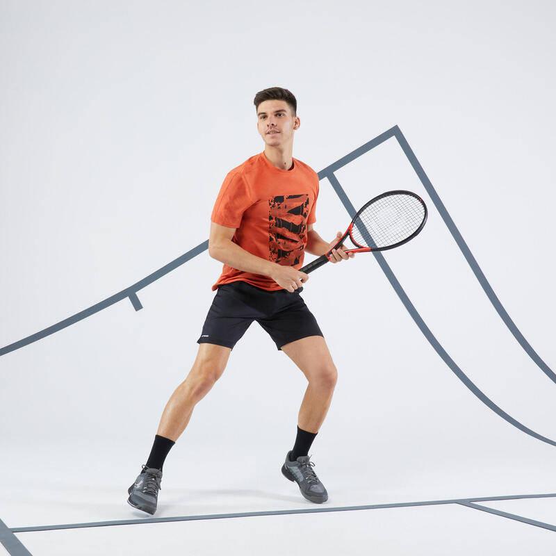 Tennisshort voor heren Essential+ zwart