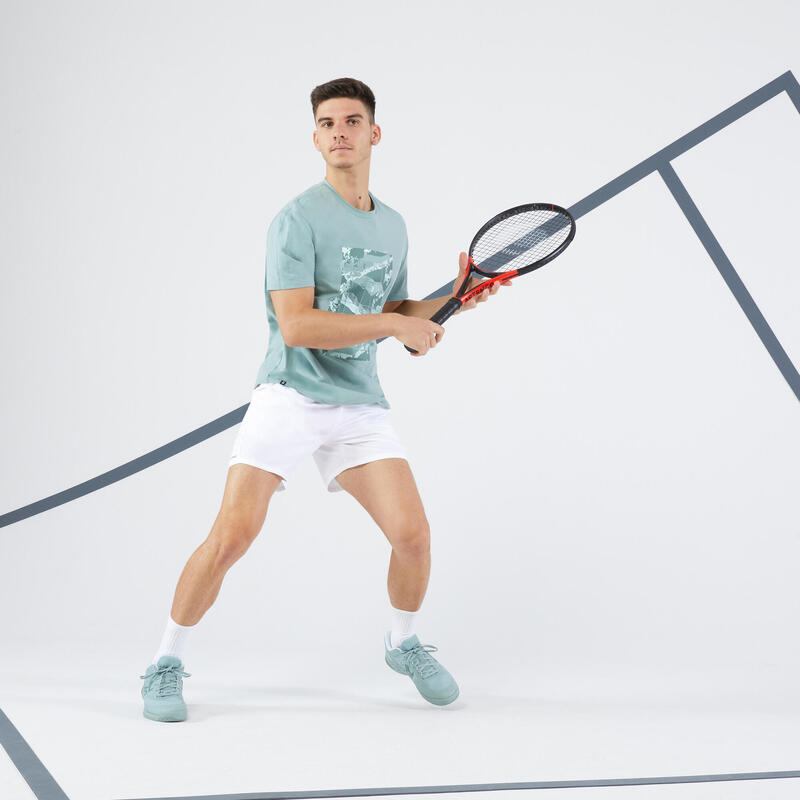 Tennisshirt voor heren Soft lichtgrijs