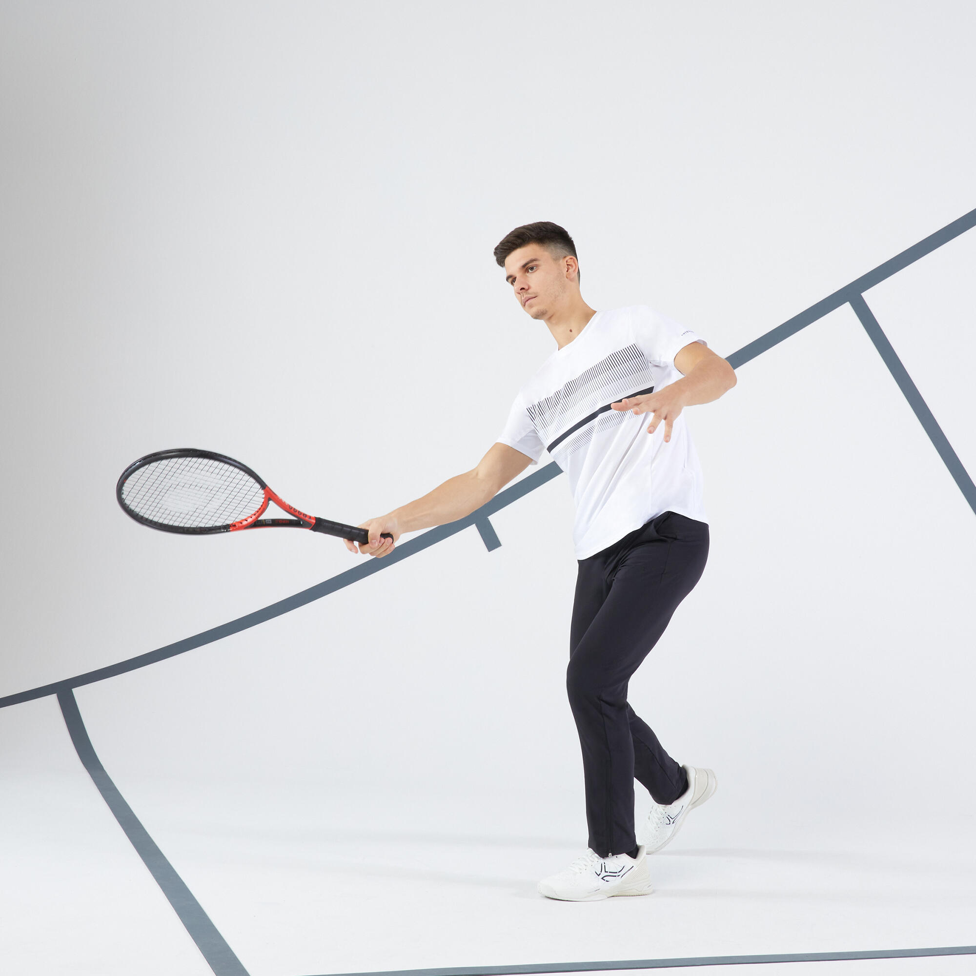 Men's Short-Sleeved Tennis T-Shirt Essential - White 2/4