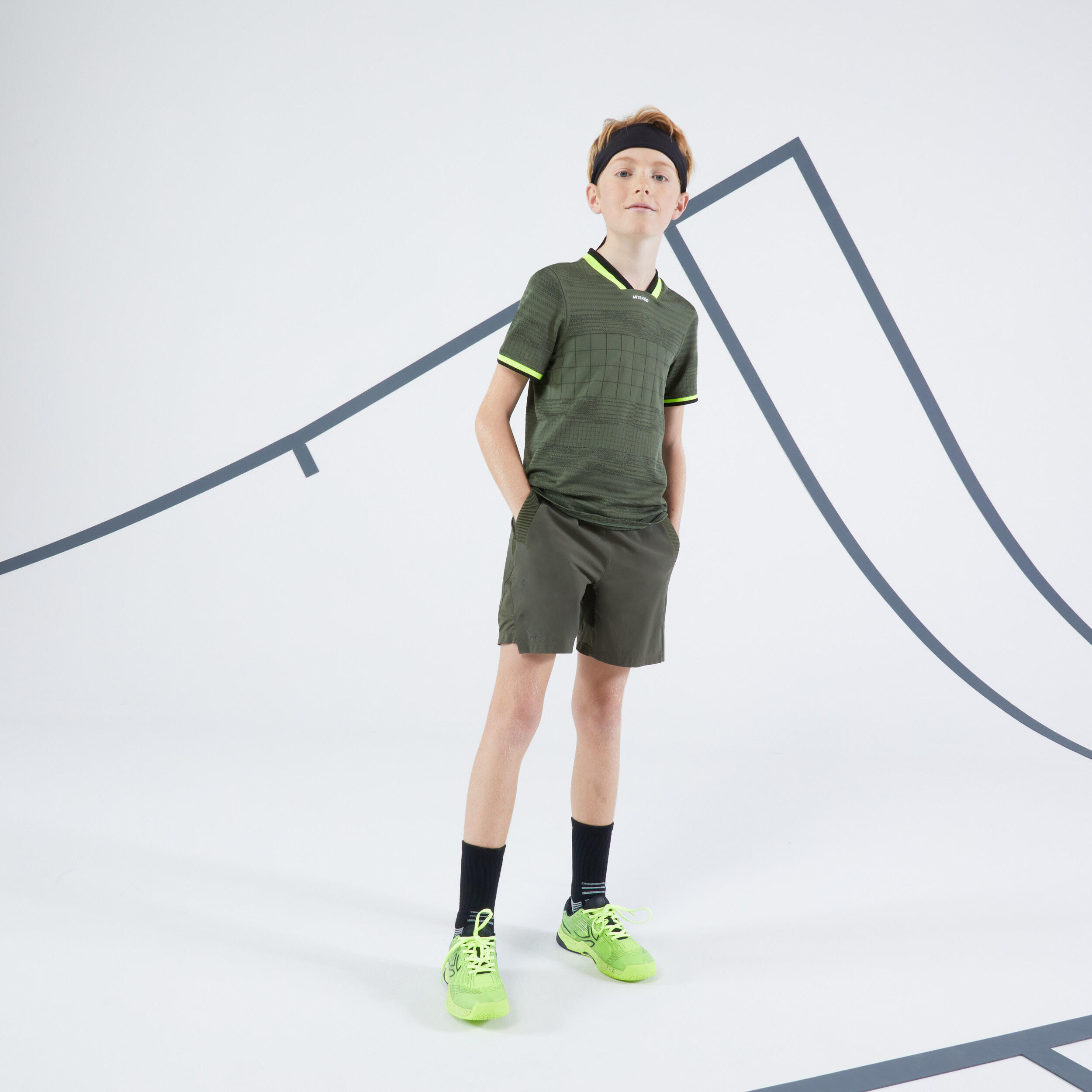 Boys' Tennis T-Shirt Dry - Khaki 2/9