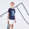 Boys' Tennis T-Shirt Essential - Navy Blue/Yellow