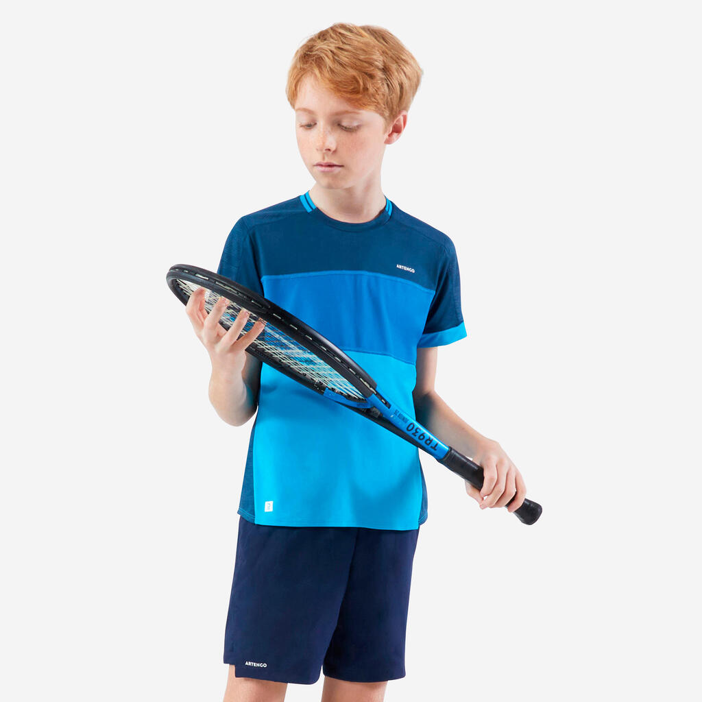 Kinder Tennis T-Shirt - TTS Dry dunkelblau