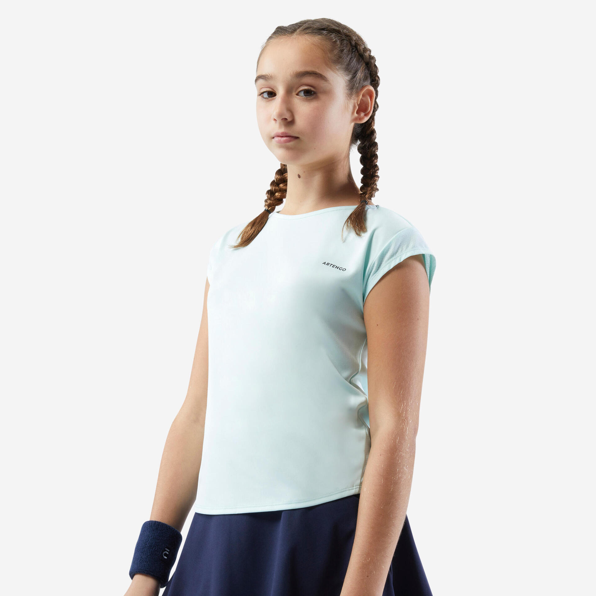 Team Tennis Langarm Poloshirt Damen & Mädchen, petrol grün main image 1