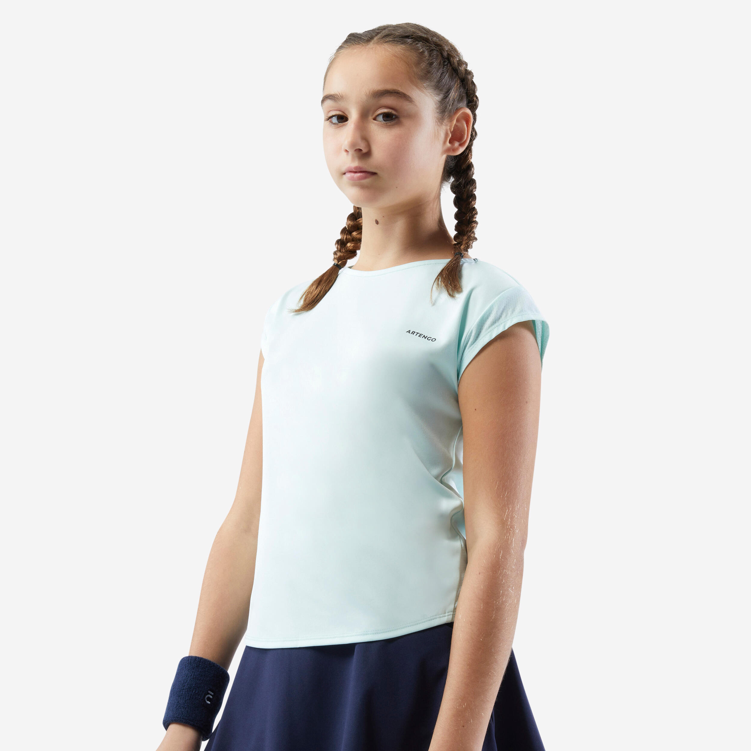 ARTENGO Girls' Tennis T-Shirt TTS Soft - Green