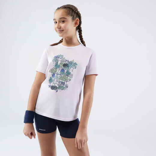 
      Mergaičių teniso marškinėliai „Essential“, rausvi
  