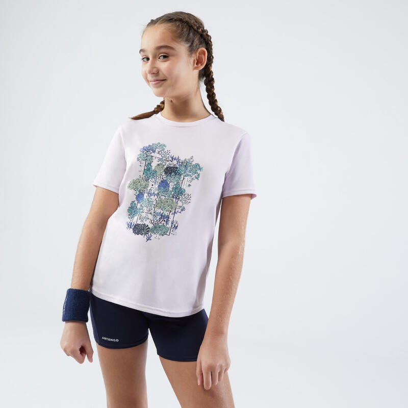 Koszulka tenisowa dla dziewczynek Artengo Essentiel 