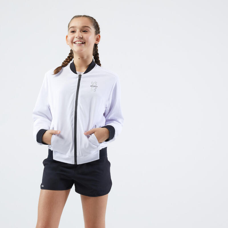 Veste de tennis légère extensible garçon - ERGOLS - blanc