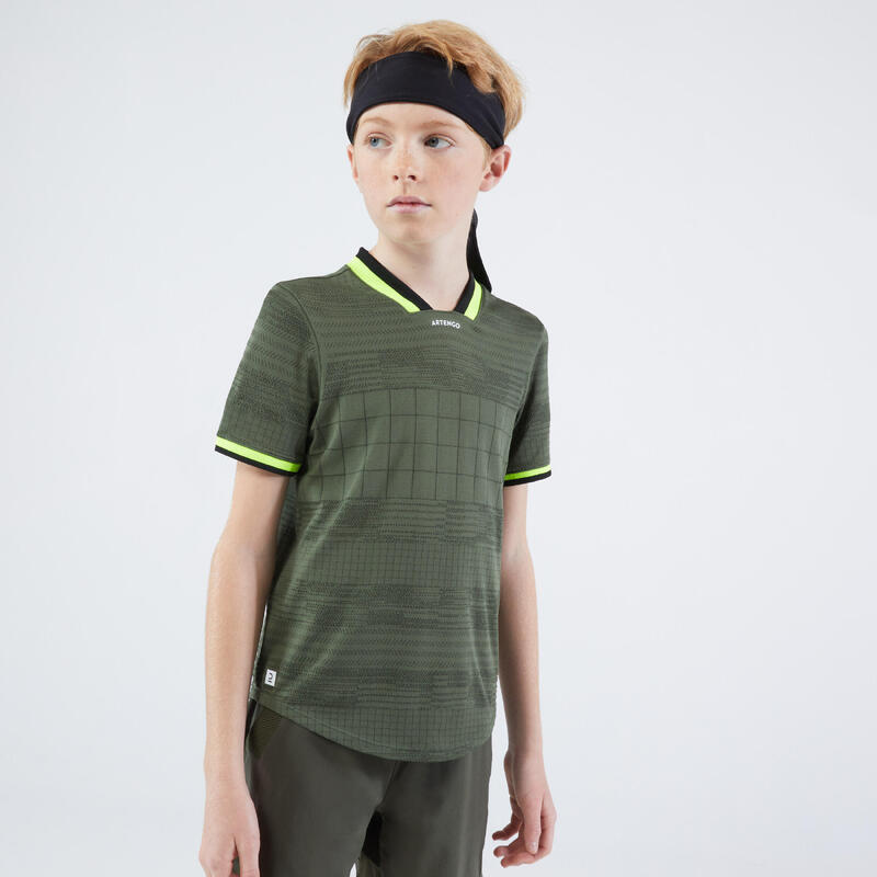 T-shirt tennis bambino DRY verde militare