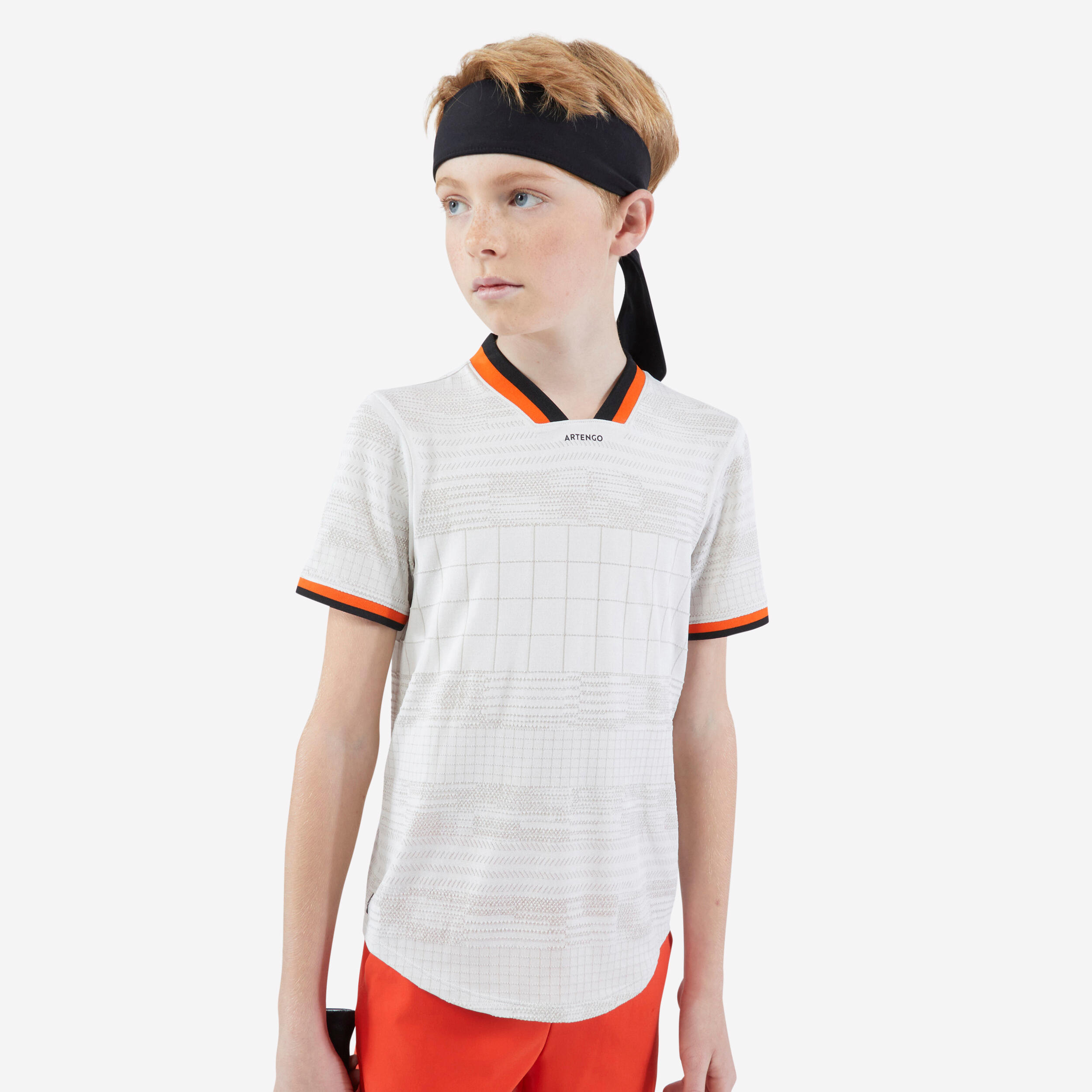 Boys' Tennis T-Shirt Dry - Off-White 1/4