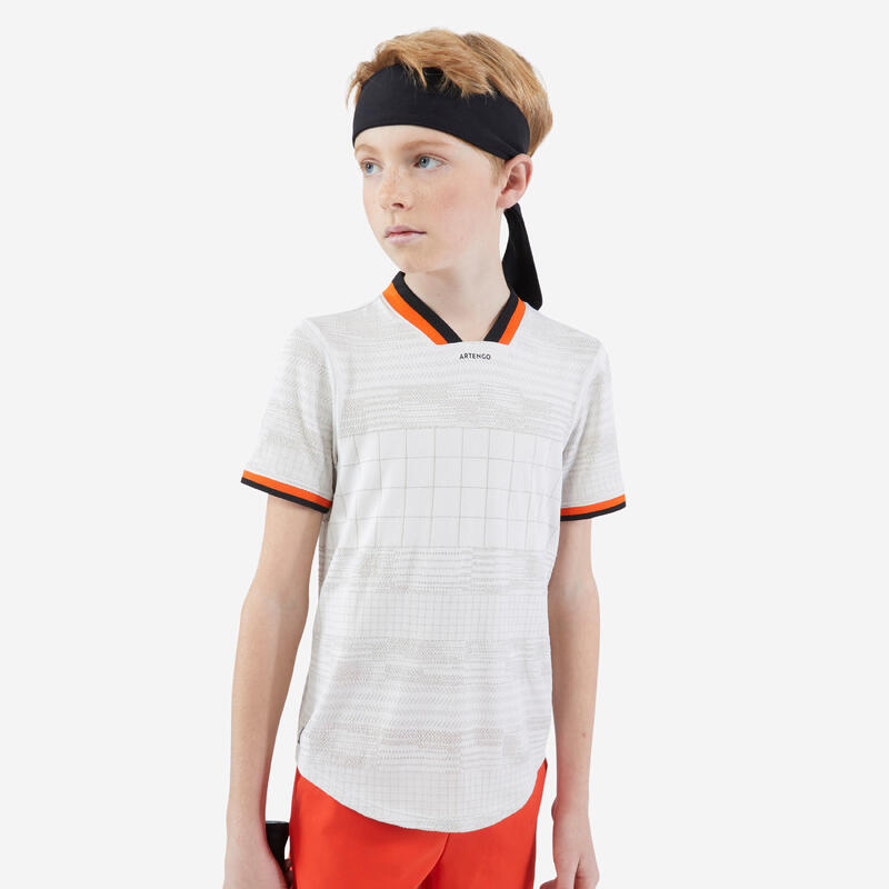 Camiseta de tenis chico - Dry - Blanco roto
