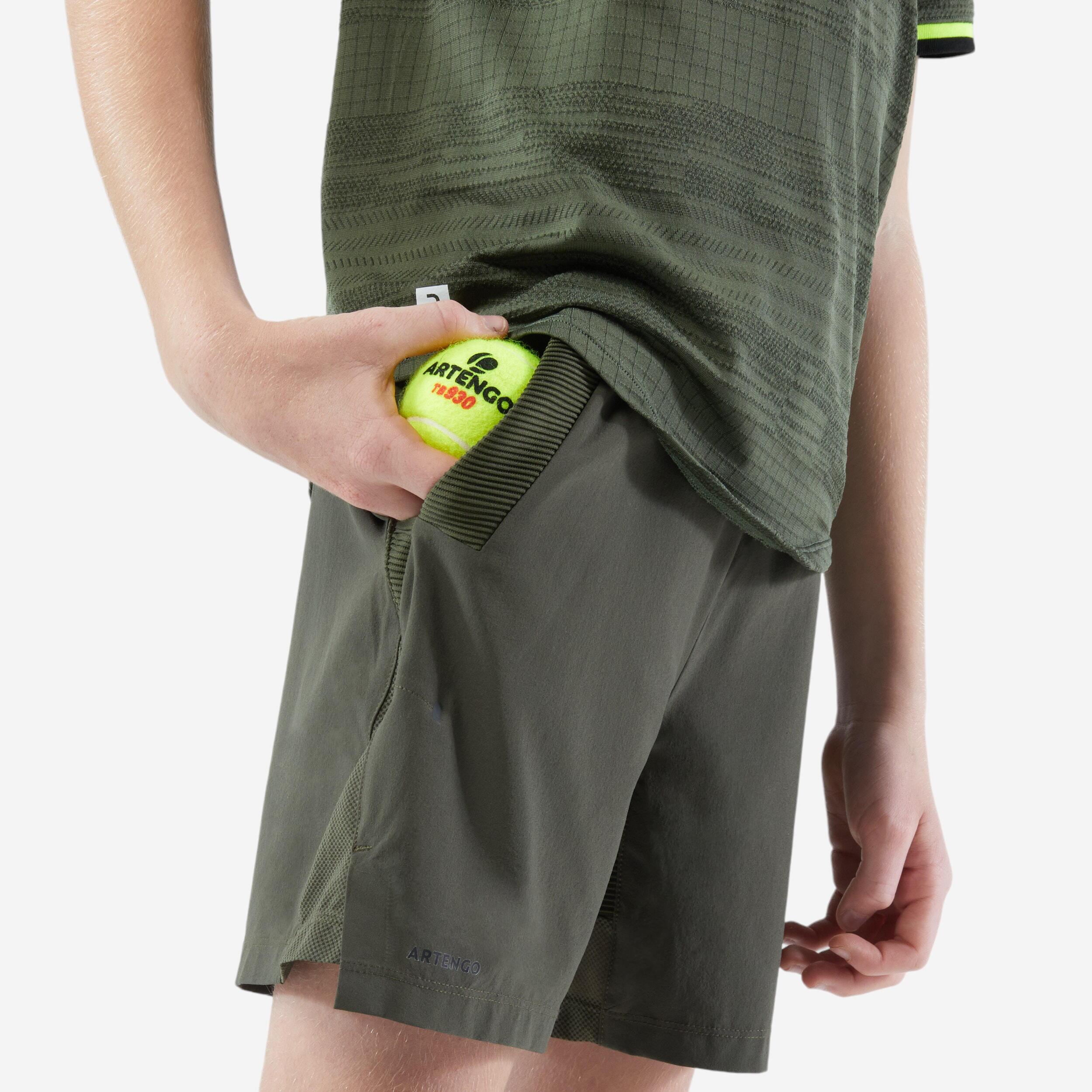 short de tennis garçon - dry - kakhi - artengo