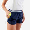 Kratke hlače za tenis 500 za djevojčice mornarski plave