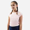Rožnata majica s kratkimi rokavi 500 za deklice